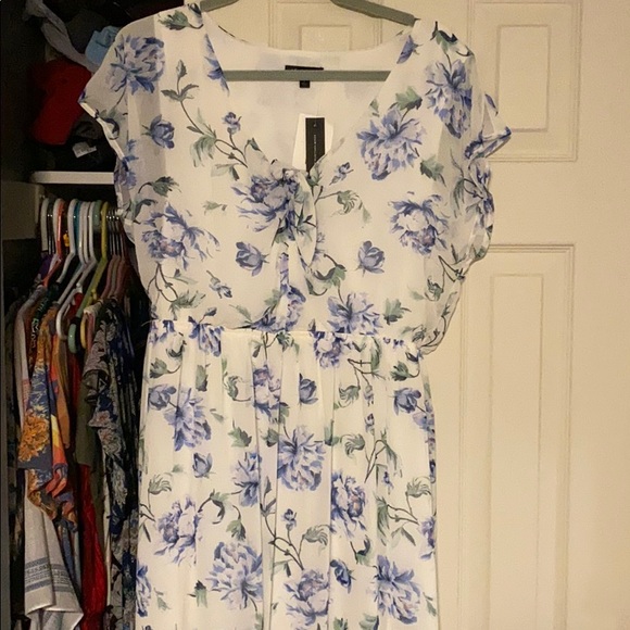 As U Wish Dresses & Skirts - White blue floral maxi dress